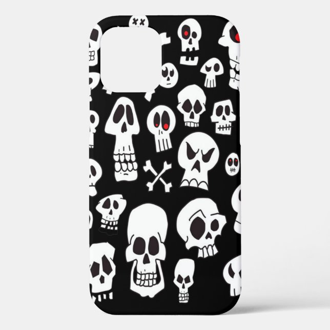 Fun Hand Drawn Cartoon Skulls Case-Mate iPhone Case (Back)
