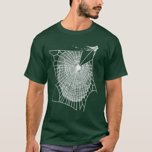 Fun Hand Drawn Spooky Halloween Spiders Web White T-Shirt