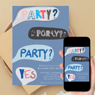 Fun Hand-Script Speech Bubble Birthday Invitation