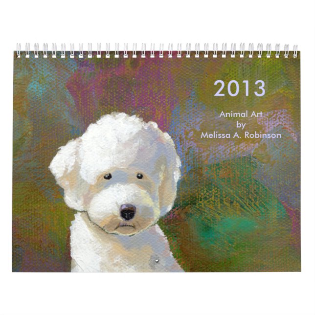 Fun happy art cute animal paintings 2013 calendar (Cover)