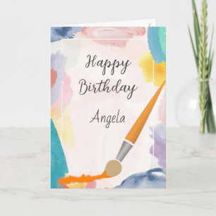 Fun Happy Birthday Artist Painter Craftsperson Card