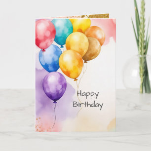 Fun Happy Birthday Balloons Gluten Free Food Card