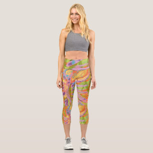 Fun happy coloured High Waisted Capris