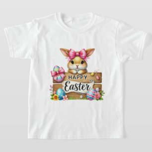 Fun Happy Easter bunny girls T-Shirt