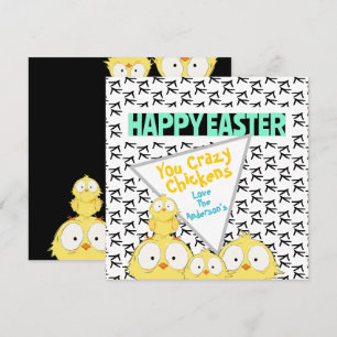 Fun “Happy Easter” You Crazy Chickens Holiday Card