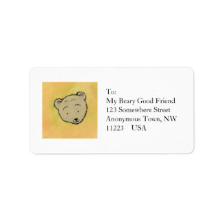 Fun happy friendly bear art unique - My Bears & Me Label