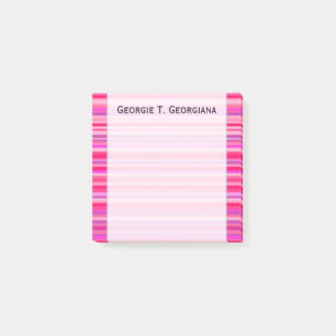 Fun, Happy, Girly Pink and Purple Stripes Pattern Post-it Notes