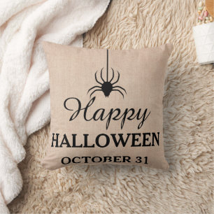 Fun Happy Halloween October 31st Spider Throw Pillow