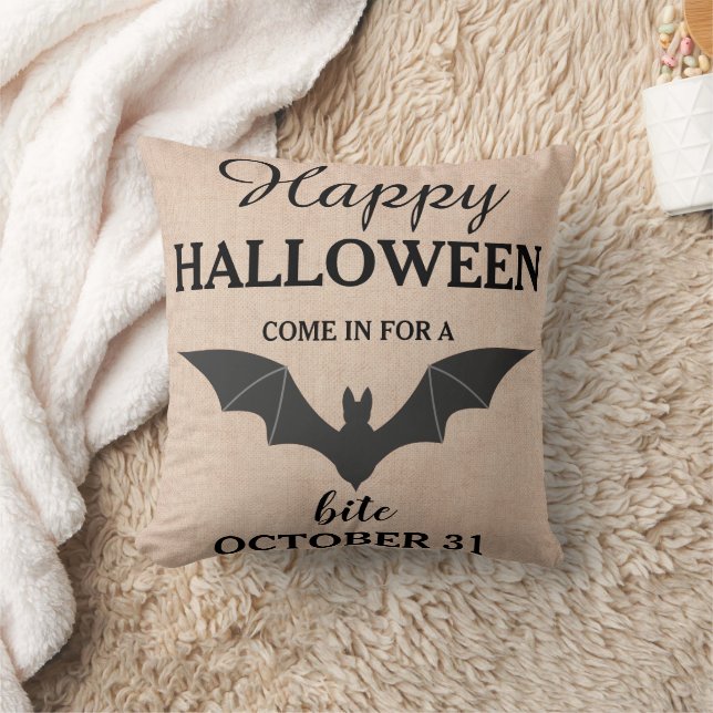 Fun Happy Halloween October 31st Throw Pillow (Blanket)
