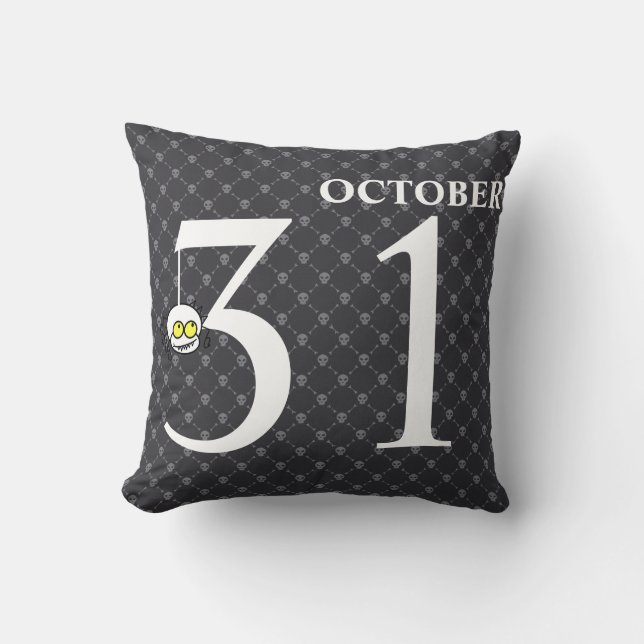 Fun Happy Halloween October 31st Throw Pillow (Front)