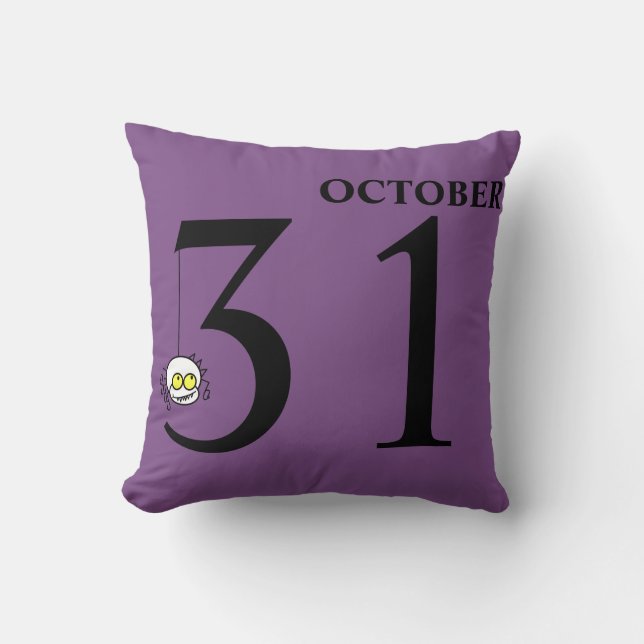 Fun Happy Halloween October 31st Throw Pillow (Front)