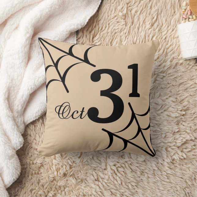 Fun Happy Halloween October 31st Throw Pillow (Blanket)