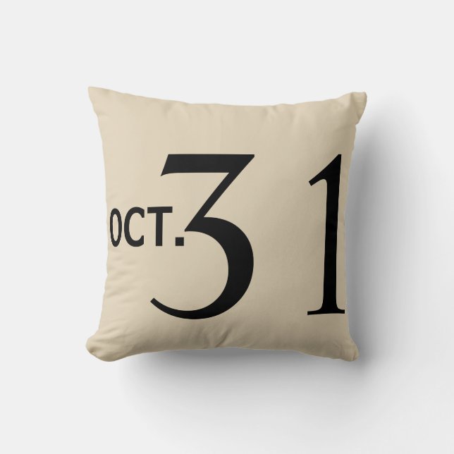 Fun Happy Halloween October 31st Throw Pillow (Front)