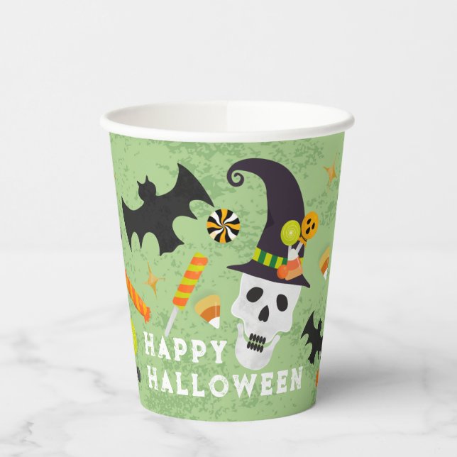 Fun Happy Halloween Party Paper Cups (Left)