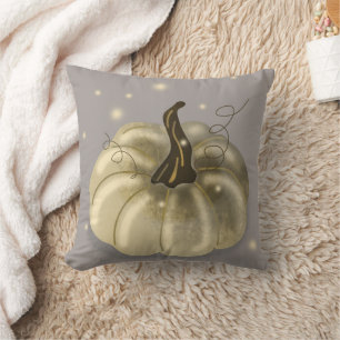 Fun Happy Halloween Pumpkin Crow Throw Pillow