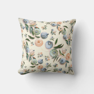 Fun Happy Halloween Pumpkins Pattern Background Throw Pillow