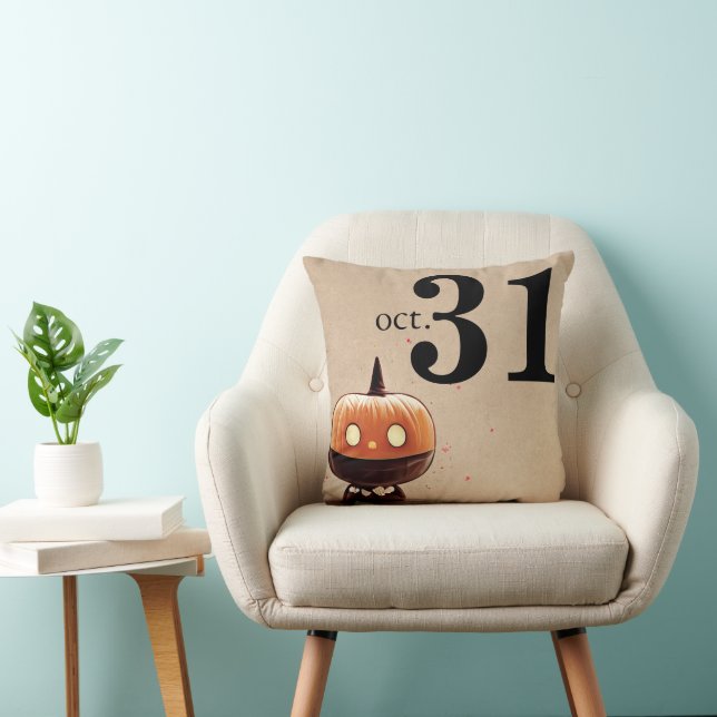 Fun Happy Halloween Throw Pillow (Chair)
