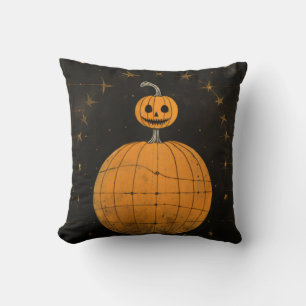 Fun Happy Halloween Trick or Treat Bats Throw Pillow