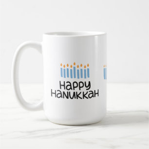 Fun Happy Hanukkah cute typography 15 oz Mug
