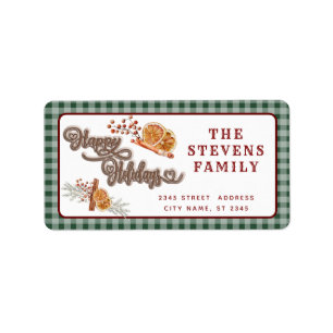 Fun Happy Holidays cinnamon orange  Label