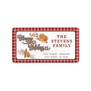 Fun Happy Holidays cinnamon orange  Label