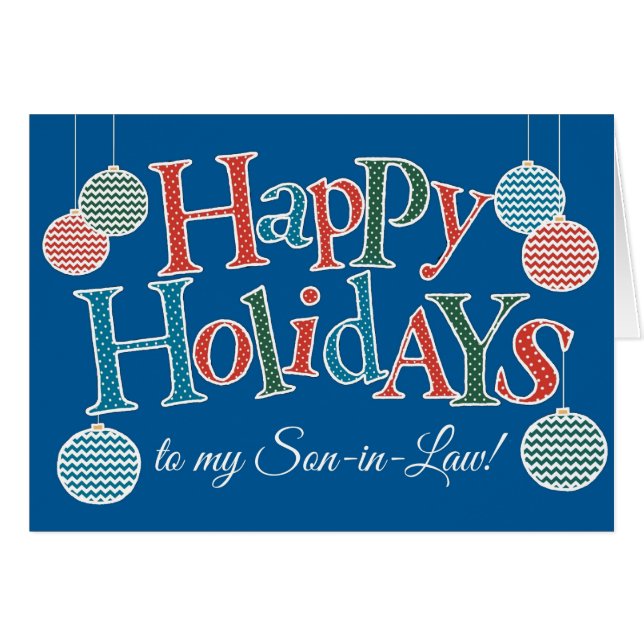 Fun Happy Holidays, for Son-in-Law Baubles (Front Horizontal)