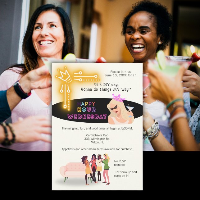 Fun Happy Hour Wednesday Invite for Women  (Creator Uploaded)