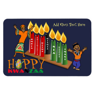 Fun Happy Kwanzaa 7 Principles Personalized Magnet