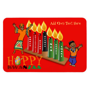 Fun Happy Kwanzaa 7 Principles Personalized Magnet
