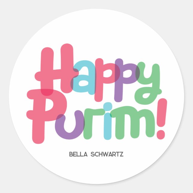 Fun Happy Purim Sticker (Front)