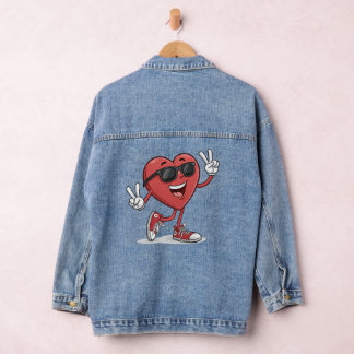 Fun Heart Cartoon with Sunglasses Funny Jacket