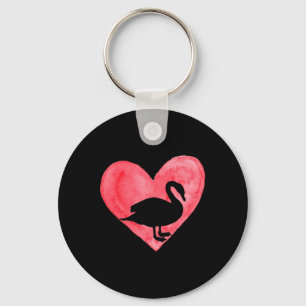 Fun Heart Goose Duck Bird Lover Animal Valentines  Keychain