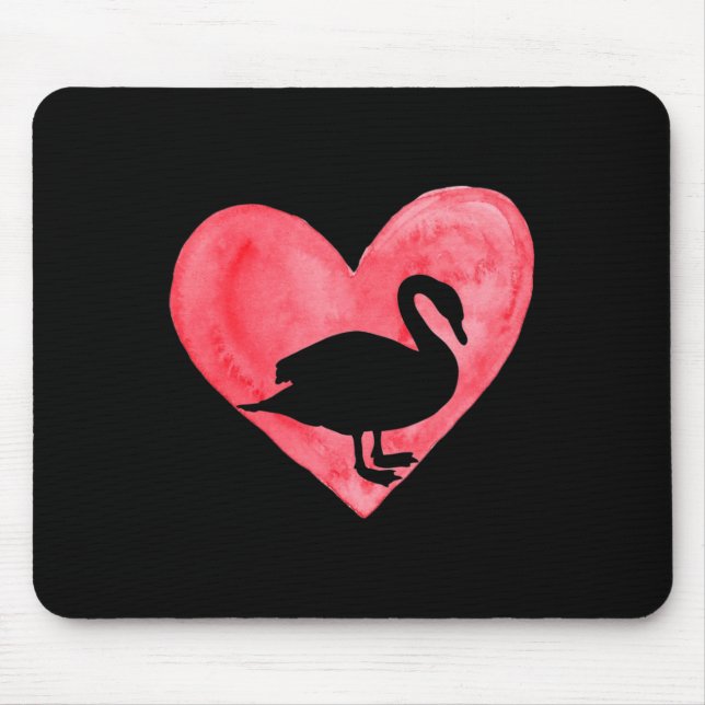 Fun Heart Goose Duck Bird Lover Animal Valentines  Mouse Pad (Front)