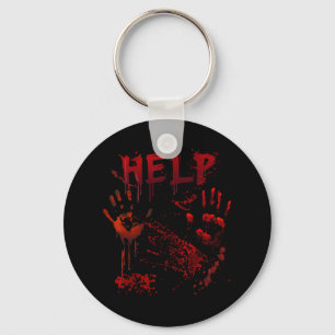 Fun Help Bloody Handprint Halloween Costume Matchi Keychain