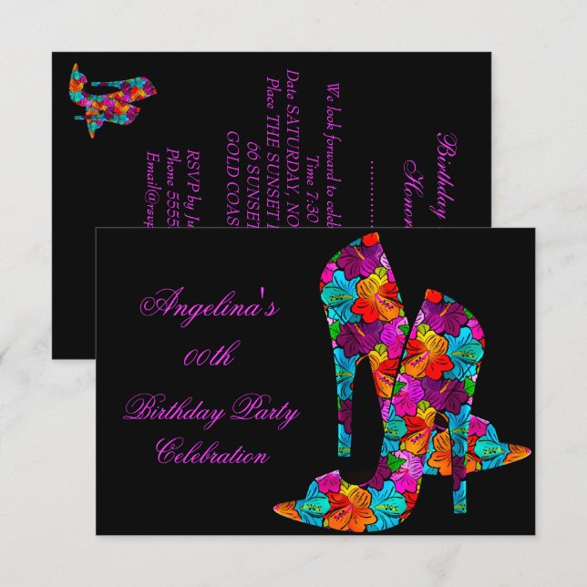 FUN High Heel Shoes Birthday Party Invitation (Front/Back)