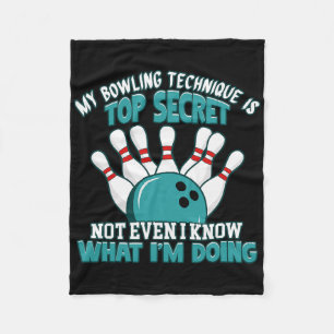 Fun Hilarious Bowler Joke Humour Funny Bowling Des Fleece Blanket