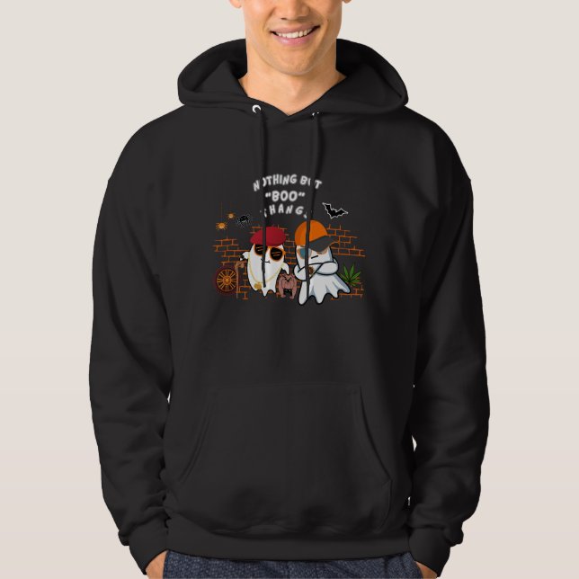 Fun Hiphop Halloween Nuthing but boo thangs Hoodie (Front)