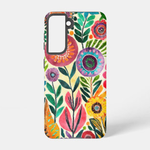 Fun Hippie Flower Patterned Samsung Galaxy Case