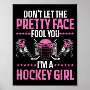 Fun Hockey Art For Women Girls Hockey Player Sport Poster