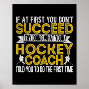 Fun Hockey Coach Ice Hockey Team Coach Retro Poster
