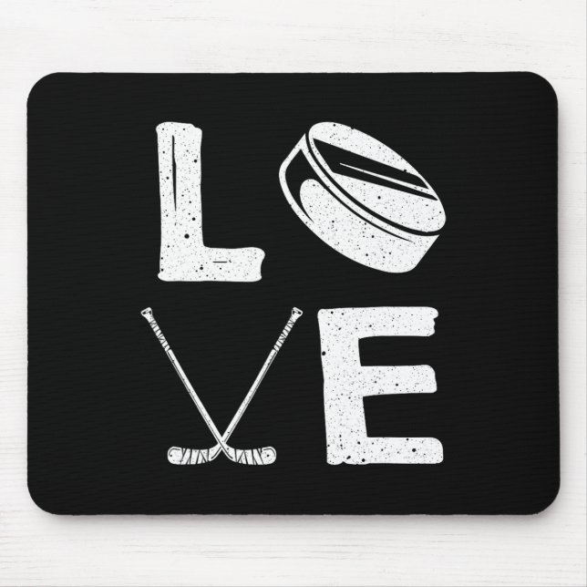 Fun Hockey Design For Kids Men Women Ice Hockey Pl Mouse Pad (Front)