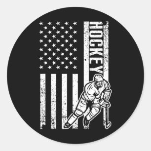 Fun Hockey Design For Men Women Hockey Player Spor Classic Round Sticker