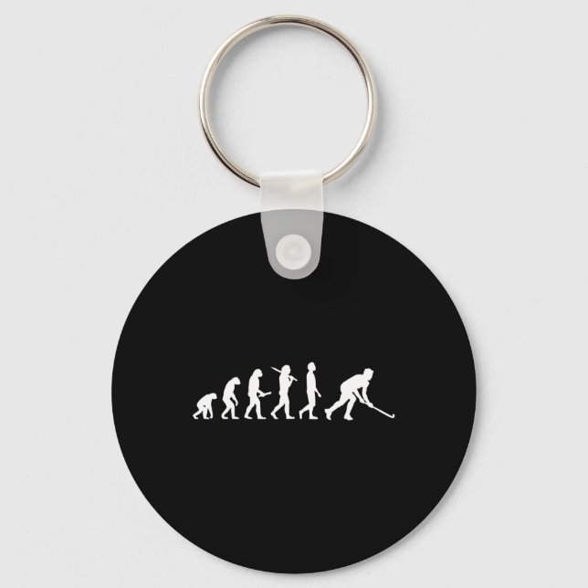 Fun hockey evolution  gift for hockey players keychain (Front)