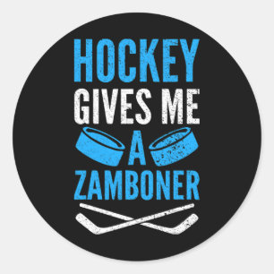 Fun Hockey Gives Me A Zamboner Classic Round Sticker