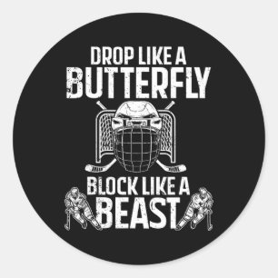 Fun Hockey Goalie Art For Men Women Ice Hockey Lov Classic Round Sticker