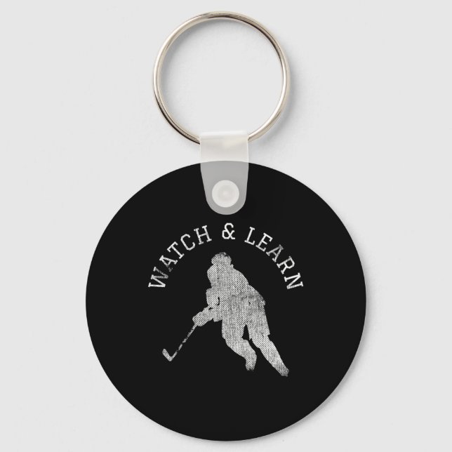 Fun Hockey Player Expertise Bragging  Keychain (Front)