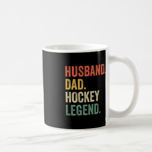 Fun Hockey Player Husband Dad Hockey Legend Vintag Coffee Mug