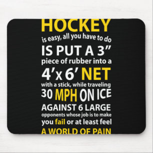 Fun Hockey Quote Hockey Is Easy Gift For Men Women Mouse Pad