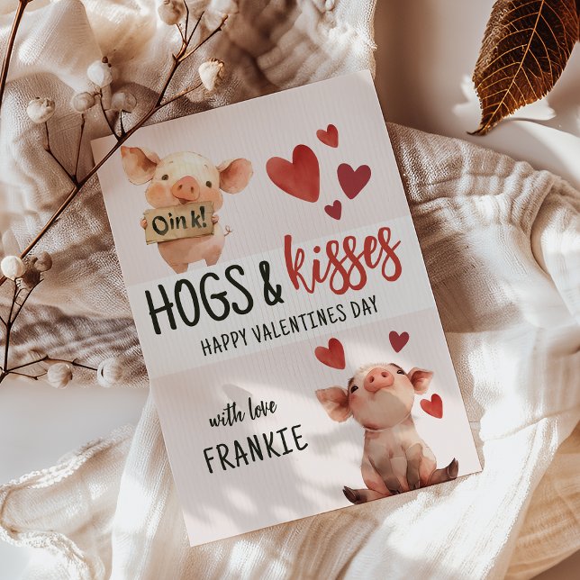 Fun Hogs & Kisses | Valentines Day Holiday Card (Creator Uploaded)