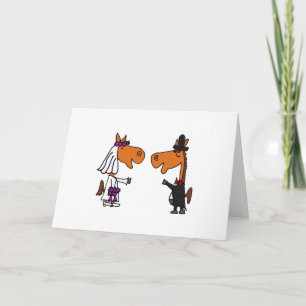 Fun Horse Bride and Groom Wedding Design Card